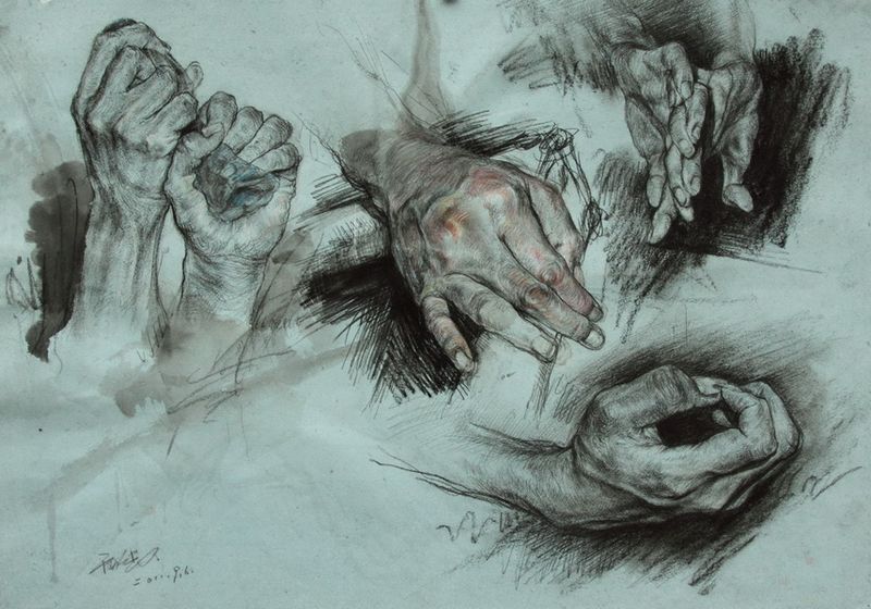 唐伟《课堂习作》30X40cm素描 2010级