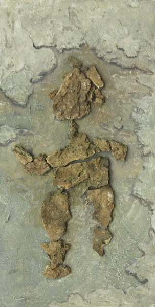 文斌《化石系列之寻找》40X100cm 综合材料 2008级