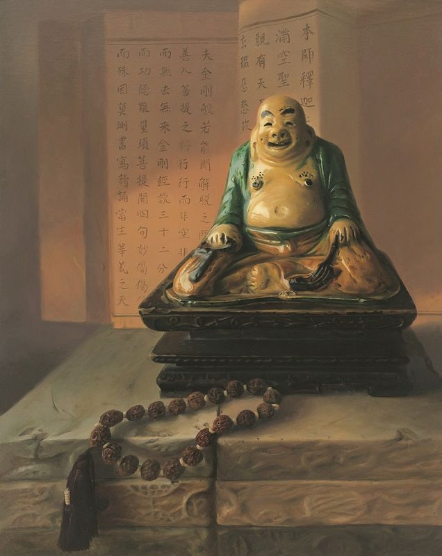 邹世全 佛偈 Buddhist doctrine 100x80cm 布面油画 2008