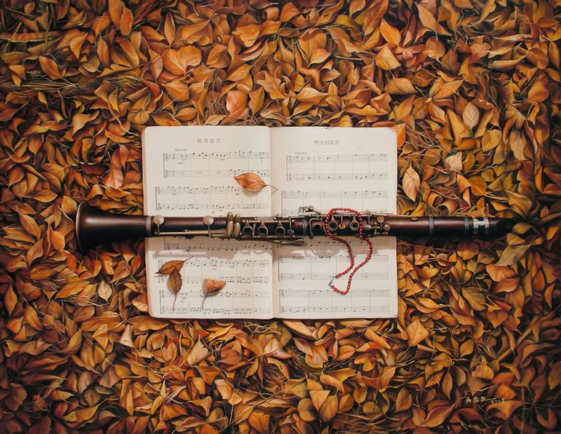 黑管95x95cm Clarinet the black pipe