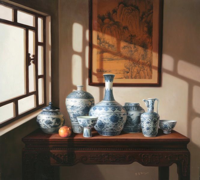 窗前古韵110x100cm The archaic rhythm by the window