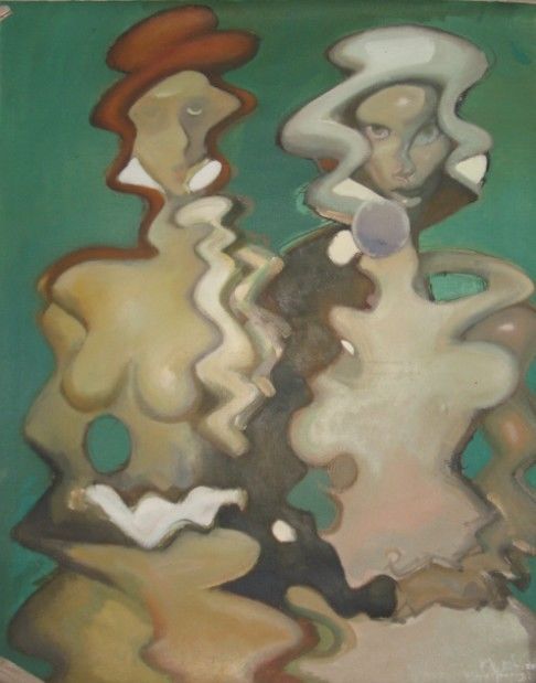 《冲突与交融》丙烯100x80cm  2009
