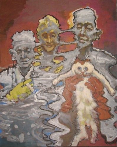 《冲突与交融系列》 布面丙烯  130X150CM  2011年