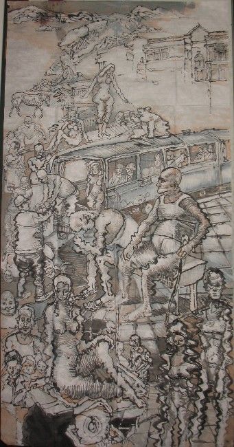 《状态系列》国画 134x67cm  2011