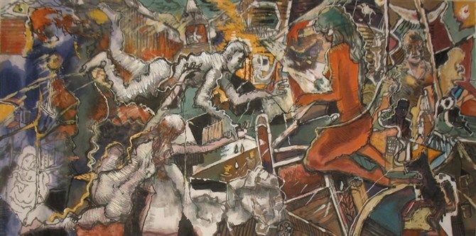 《状态系列》 国画 67x134cm 2011