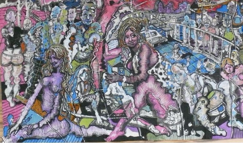 《状态系列》国画100x200cm 2011