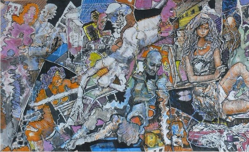 《状态系列》国画 100x200cm  20111