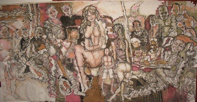《状态系列》国画 120x240cm 2011