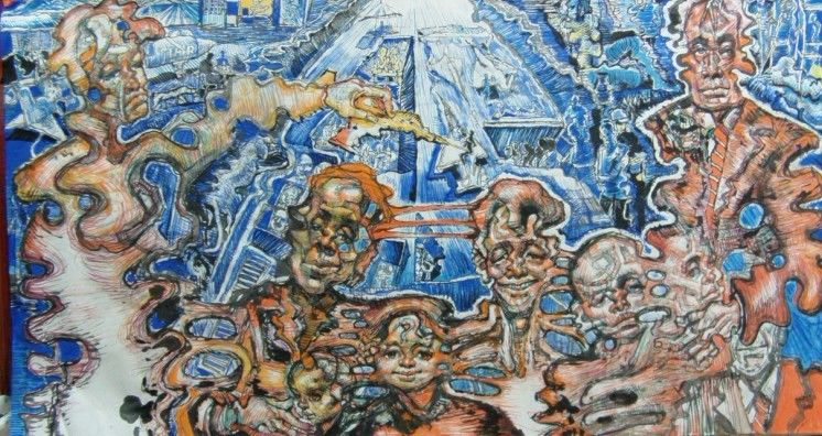 《状态系列》国画 120x240cm  2011