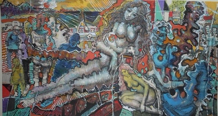 《状态系列》国画 200x100cm  2011