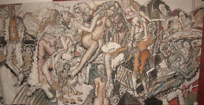 《状态系列》国画  120x240cm  2011