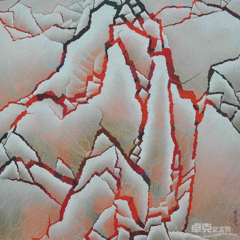 仇德树 36  裂变--红岩暖雪 综合材料 182×182cm 2011