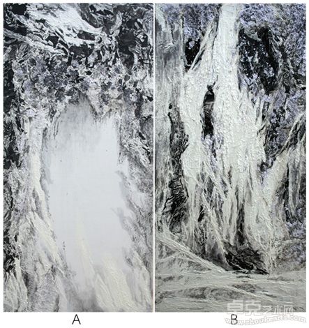 05-梁直南作品《大泽-森林》综合材料，水墨座屏(双面) 220x110x30cm