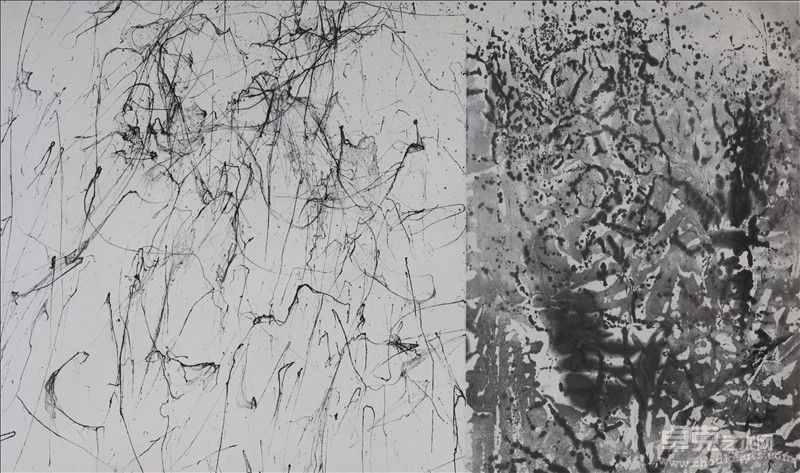 李屹青 实验作品30  61×102cm  宣纸、丙烯  2010