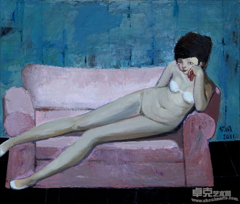 朱兴国 粉沙发 120×140 cm 布面油画 2011