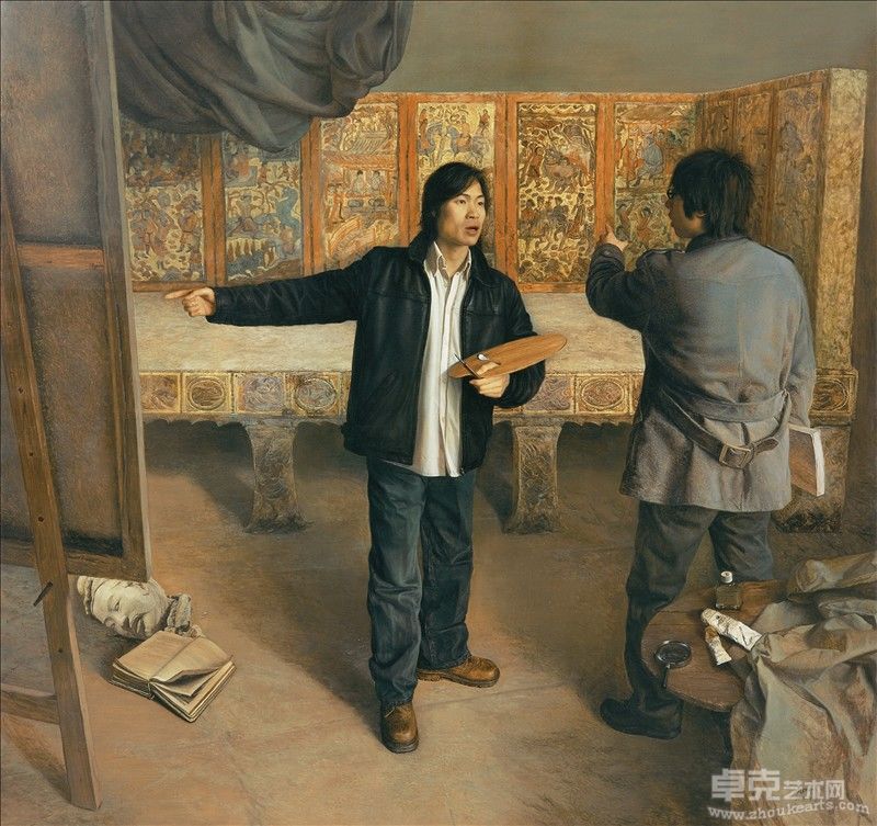 项仕中 文明系列之思辨者 亚麻布坦培拉、油彩 190×200cm 2007