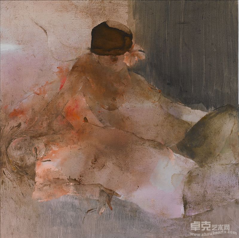 陈子君 花花  布上油画  100×100cm  2009