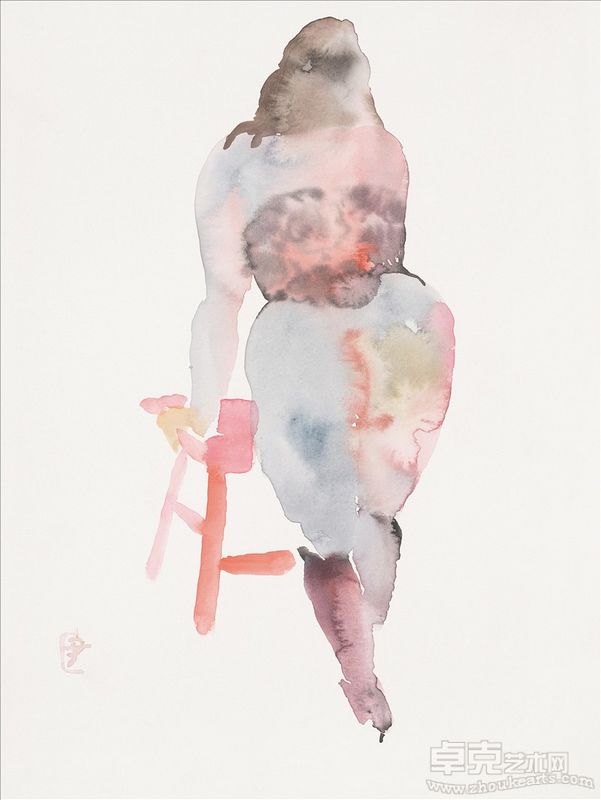 尹宇宁 桃色系列-11 32×24cm 纸上水彩 2008