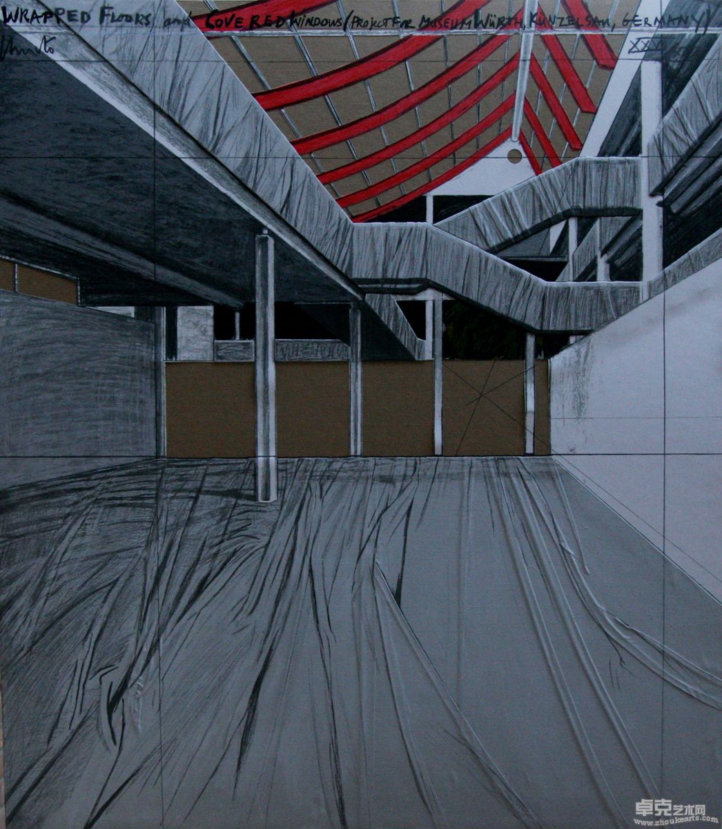 克里斯托 collage-lithograph Museum Wurth  综合版画 77×67cm 1995