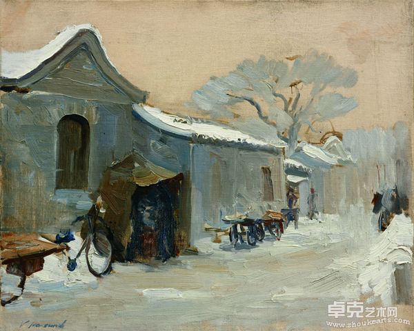 中国的冬天 布面油画 33X40.5cm 1956