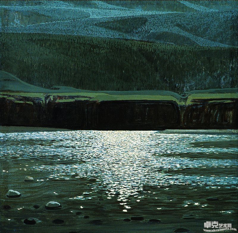 我心中的河1 布面油画 100X100cm 1980