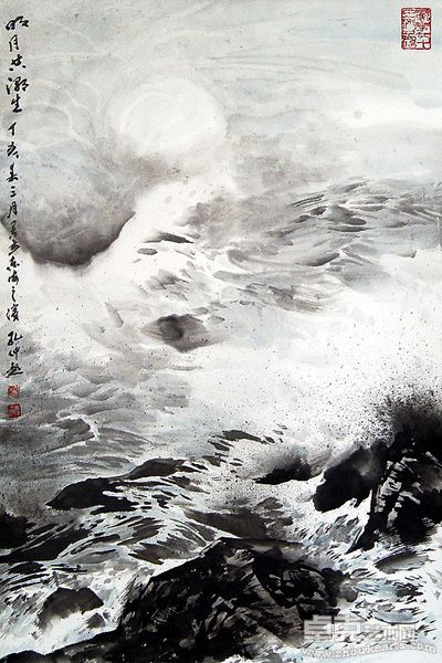孔仲起 明月共潮生 68.5×45cm