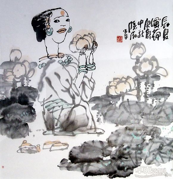 杨晓阳 长夏风荷 68×68cm