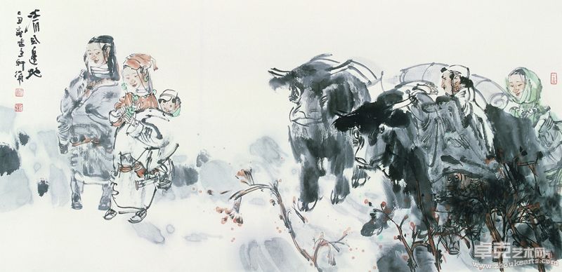 张江舟 清风边地 四尺对开
