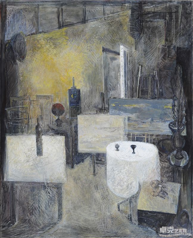 雷米·艾融   桌子和画  162x130cm   布面油彩     2010年