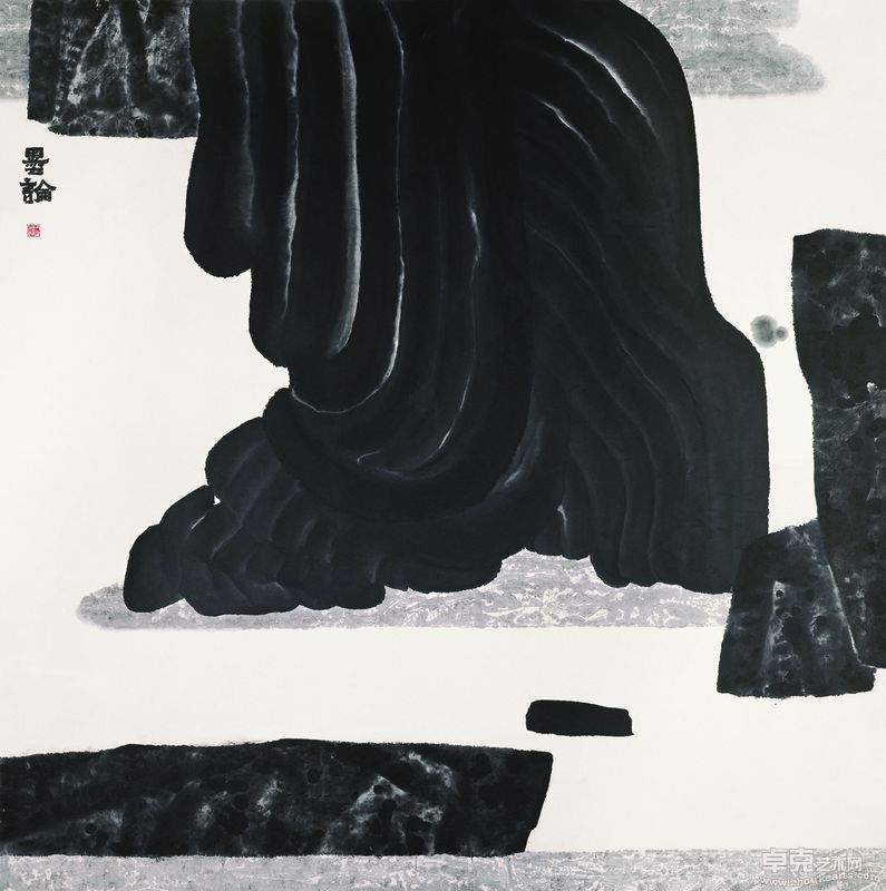 林若熹  墨论 180×180cm 纸本彩墨  2010年