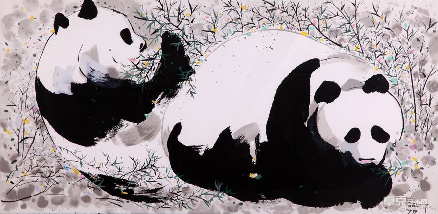 熊猫 2007年  59x120cm