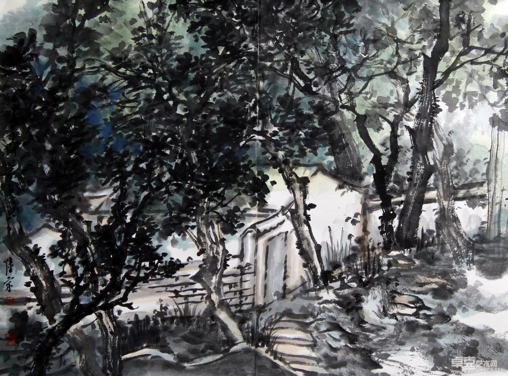 红螺寺即景42cmx56cm