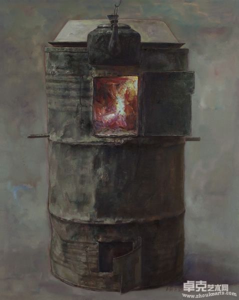 马新平 炉火 布面油画 100×81cm 2006