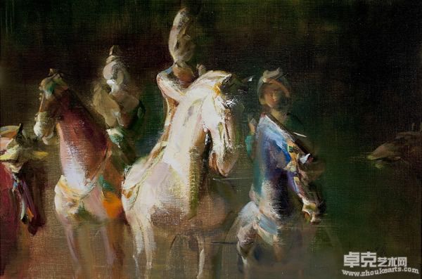 田忠泉 云起风声 布面油画 40×60cm  2009