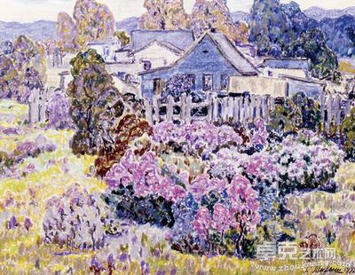 马雷斯-山中之村庄49.8x63.8cm 纸上粉彩1991年