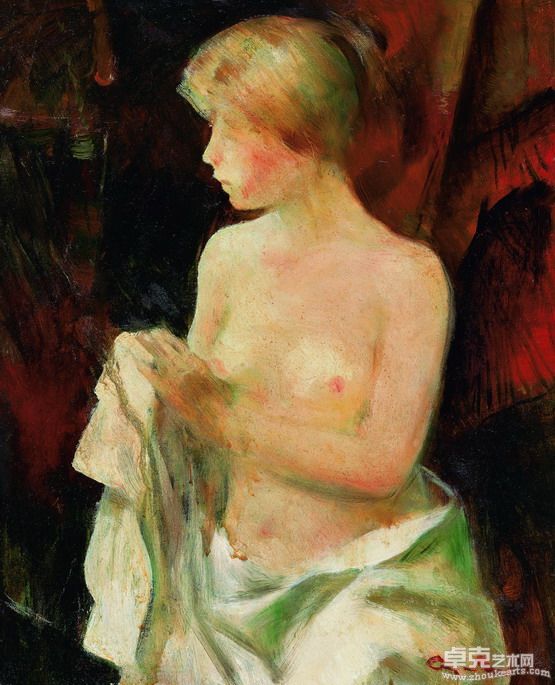梅尔尼科夫-裸女43.5X35cm纸板油画1985