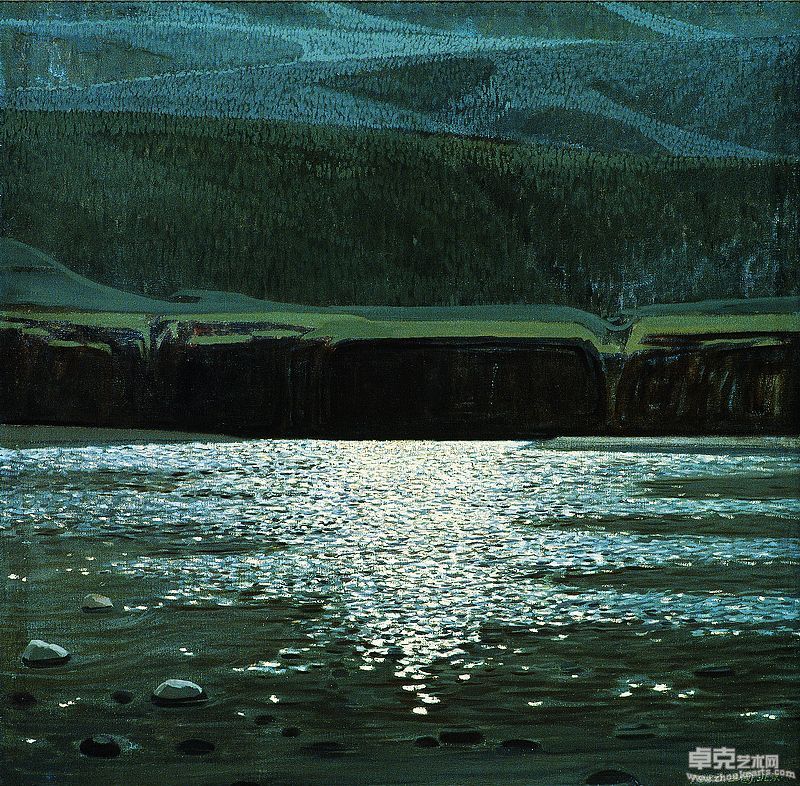我心中的河1  布面油画  100X100cm   1980.