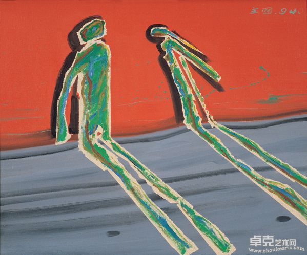 一个故事的开始 布面油画   80X100cm   1994