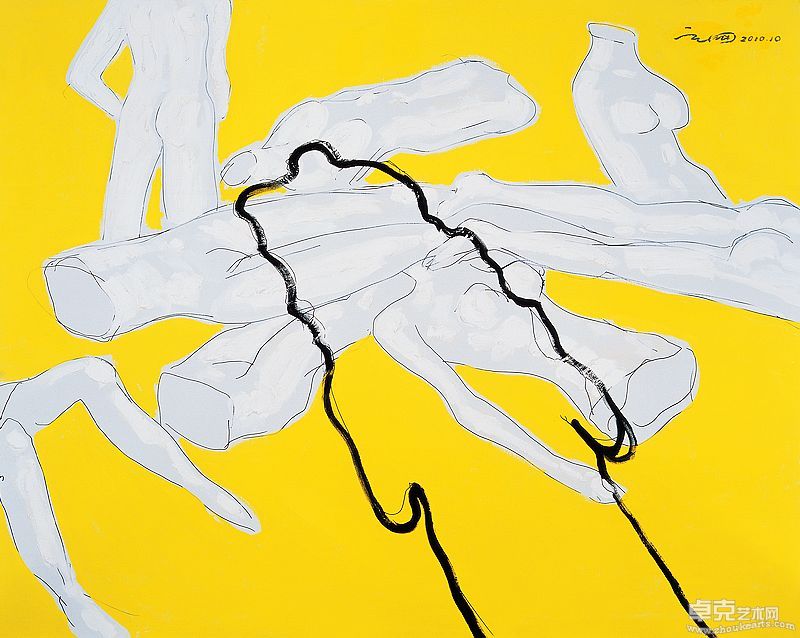 超越语言的静默（1）160x200cm   布面丙烯   2010