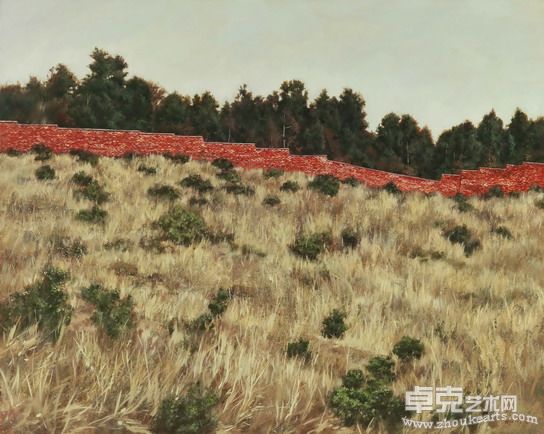 胡曉鋼_紅牆2_油彩畫布_130x162cm_2010