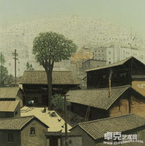 金志強_昆明老宅_油彩畫布_160x160cm_2010