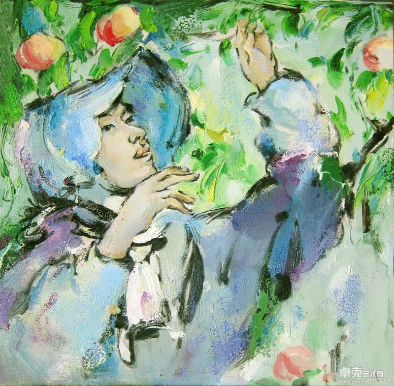 江汉英《七月物语》60x60cm