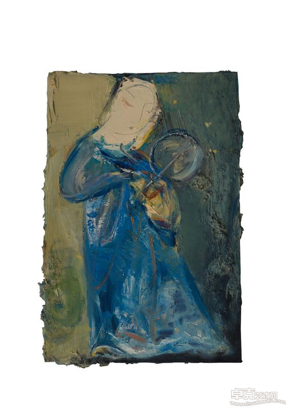 唐勇钢《持扇女子》60x40cm