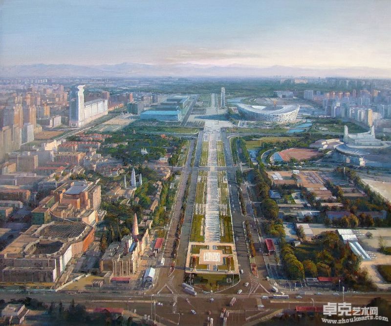 魏海彬作品-都市风景之奥运之城_150x180cm_2010年