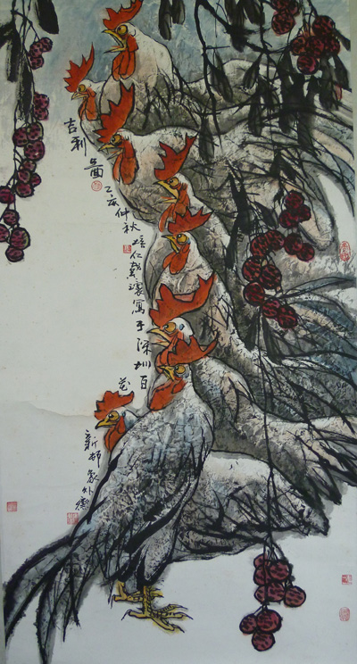 群鸡四尺全开