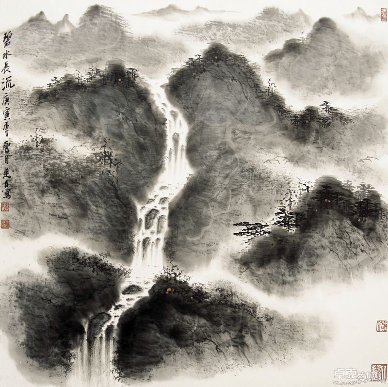 碧水长流 68X68cm