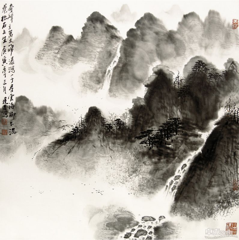 苍松石上生  68X68cm