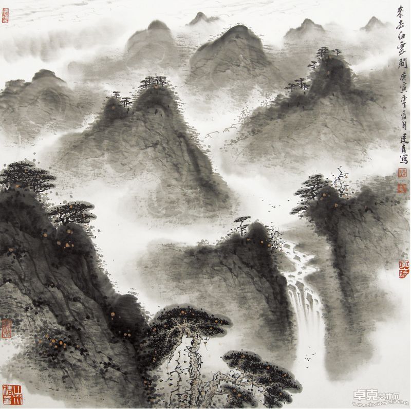 来去白云间 68X68cm