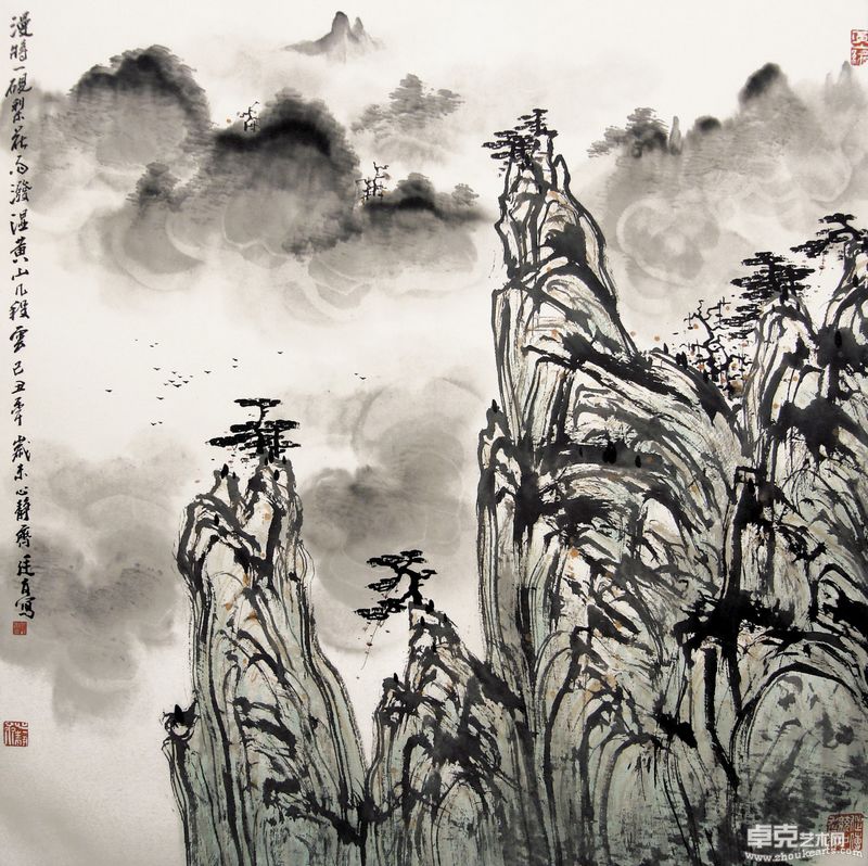 漫江一砚梨花雨  68X68cm
