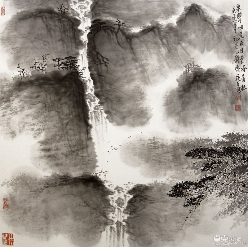 泉聲咽危石 68X68cm